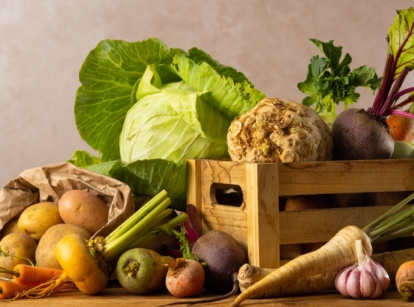 Fall harvest box showing what to plant in a fall garden