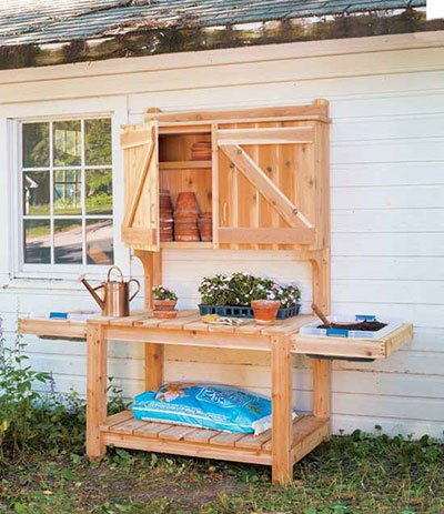 Barn Door Cabinet Potting Bench