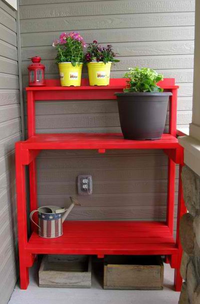 Basic Red Potting Bench
