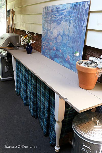 Bedpost Potting Table