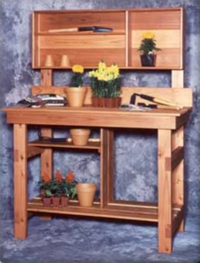 Classic Potting Bench With Hutch Top