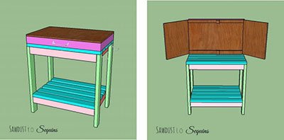 Hidden Cabinet Compact Potting Bench