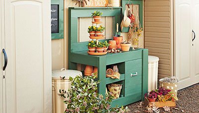 Perfect Potting Bench With Soil Storage Bin