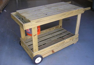 Pinewood Potting Cart