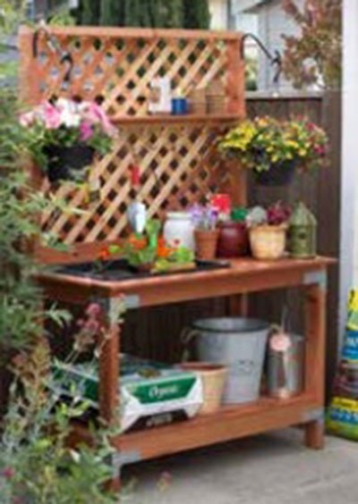 Potting Bench With Soil Bin