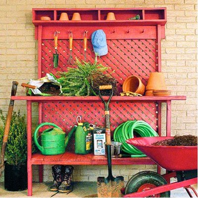 The Wood Post Potting Bench
