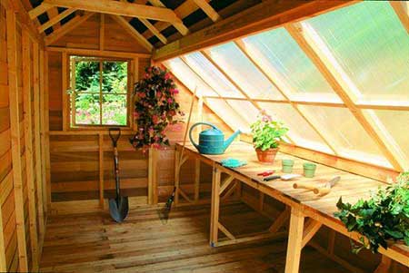 Scenic Sloped-Roof Greenhouse