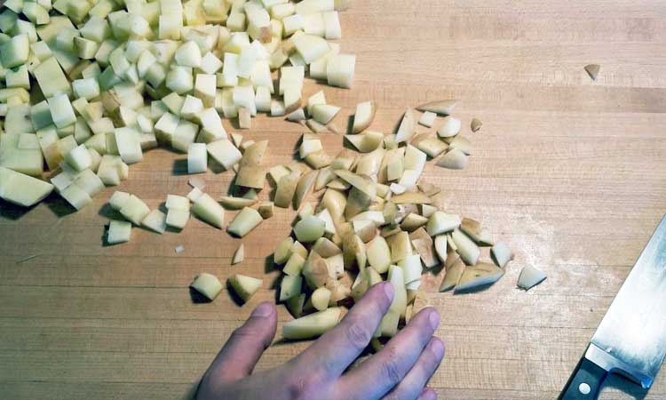 Dicing potatoes