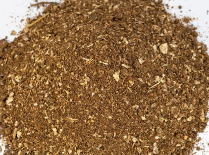 A top view shot of organic meal or fish fertilizer