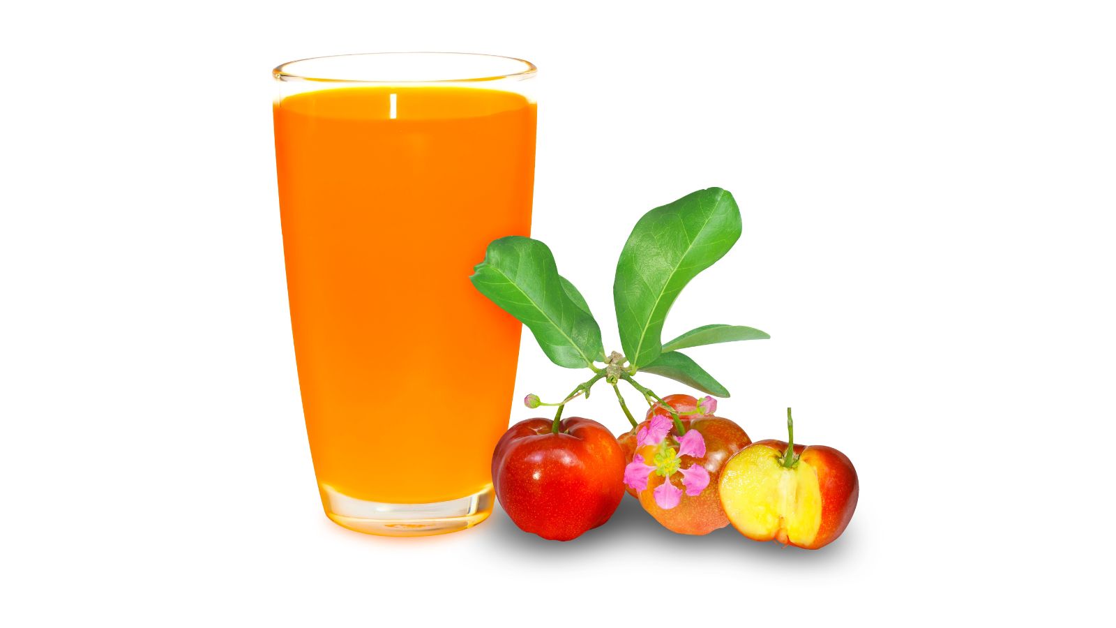 An isolated shot of fruits and its juice