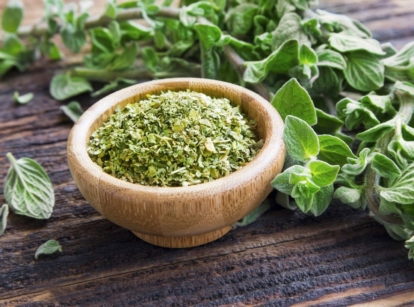 A close up shot of fresh and dehydrated herbs that showcases how to dry oregano