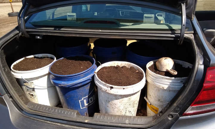 Car with compost
