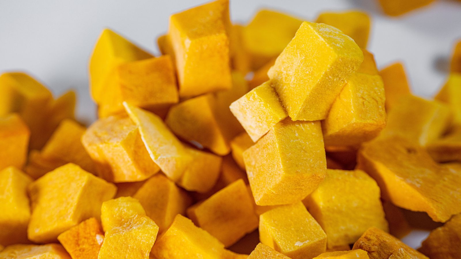 A close-up shot of freeze-dried crops